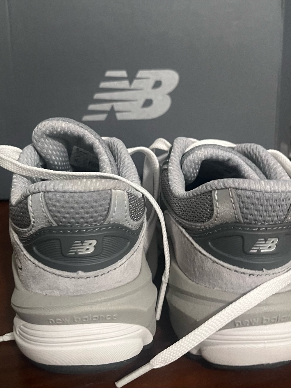 New Balance 990 Light Gray and White Running Shoe - Picture 8 of 13